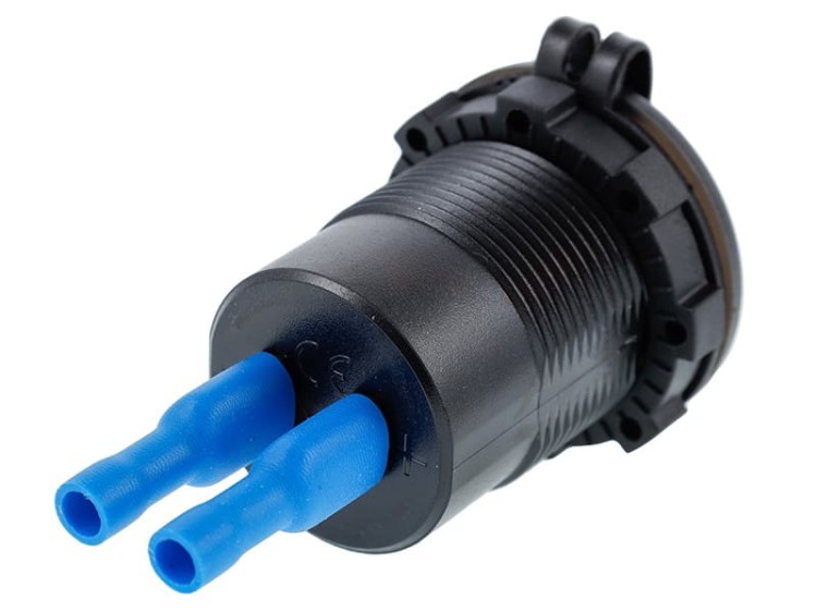 Ładowarka do zabudowy USB QC3.0 + USB 6A z woltomierzem i włącznikiem mechanicznym