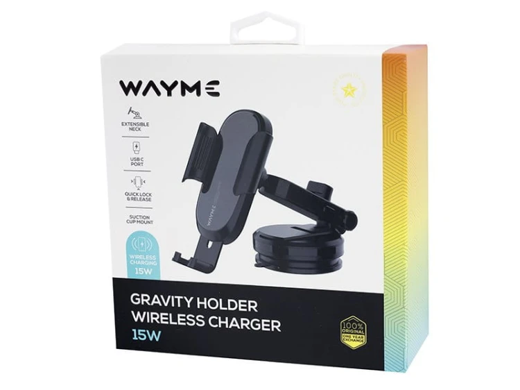 WAYME Uchwyt grawitacyjny na przyssawkę, z ładowarką indukcyjną 15W