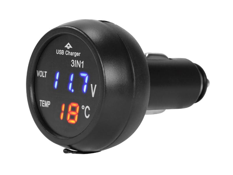 Ładowarka USB 2.1A z woltomierzem i termometrem